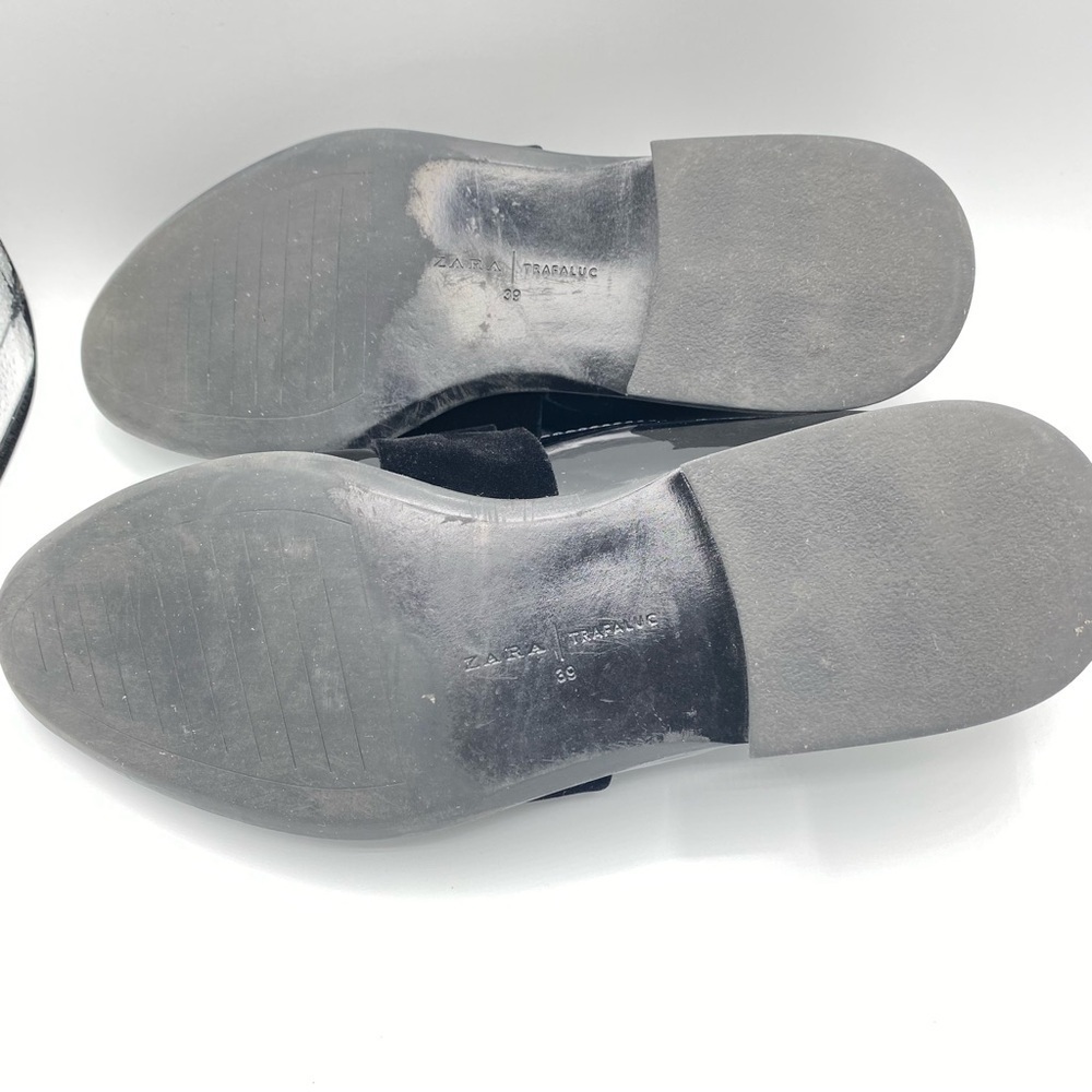 Zara Trafaluc Glossy Black Women’s Loafers with Velvet Bow EU 39 - Picture 15 of 16